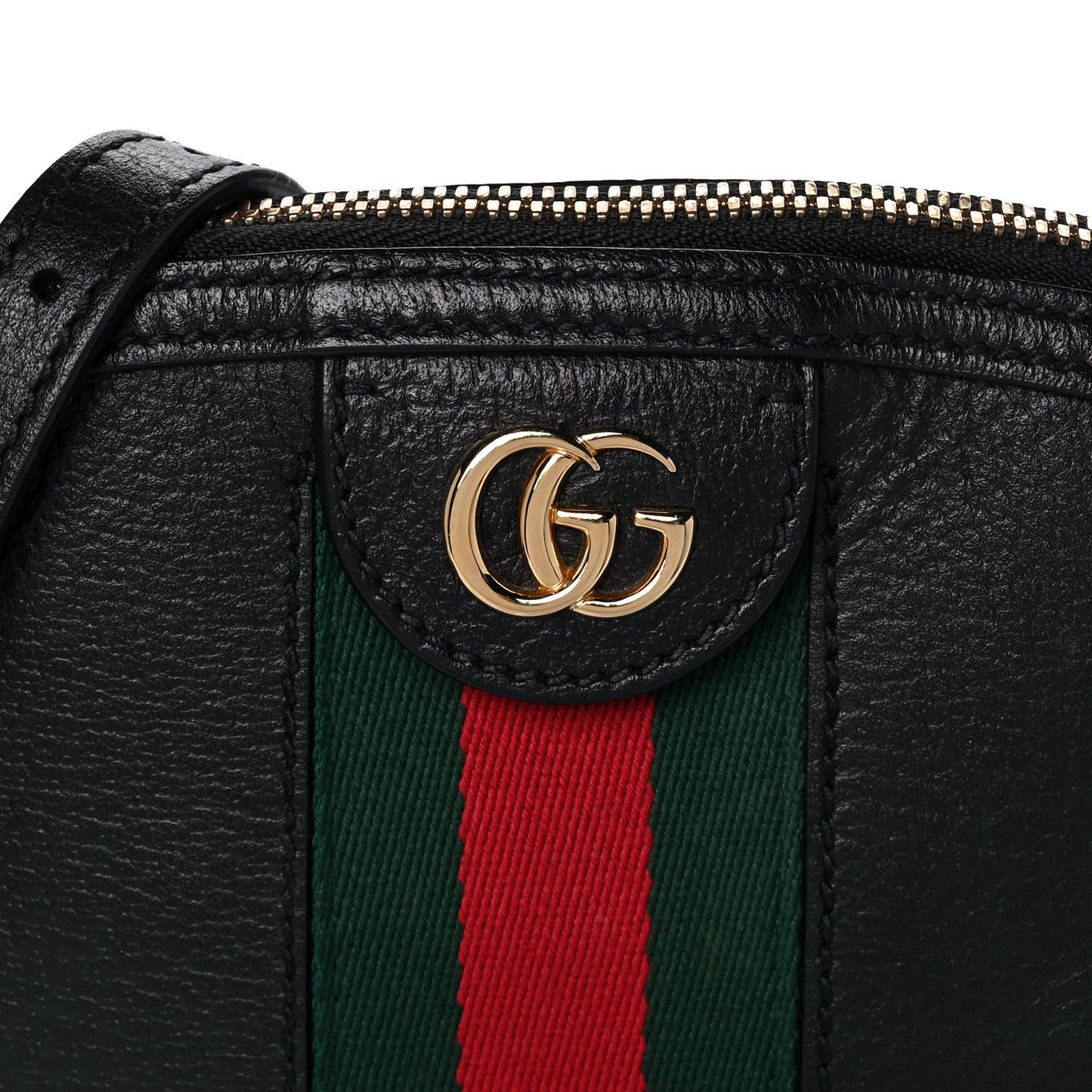 Calfskin GG Web Small Ophidia Dome Shoulder Bag Black