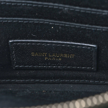 Saint Laurent Grained Lambskin Quilted Mini Becky Double Zip Bag Dark Green 5 of 11