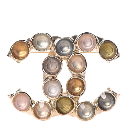 Chanel Poured Glass CC Brooch Gold Multicolor 1 of 5