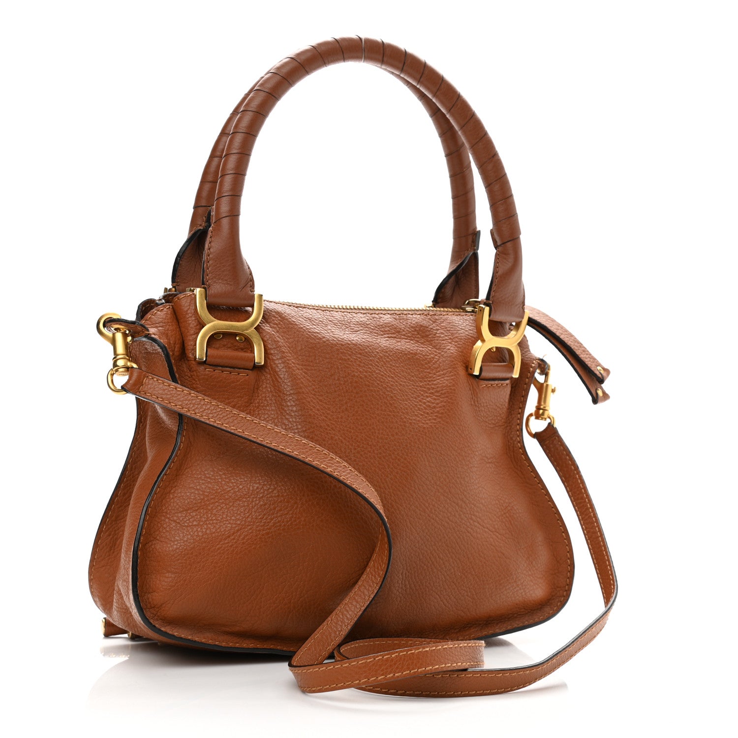 Chloe Calfskin Small Marcie Satchel Tan 3 of 12