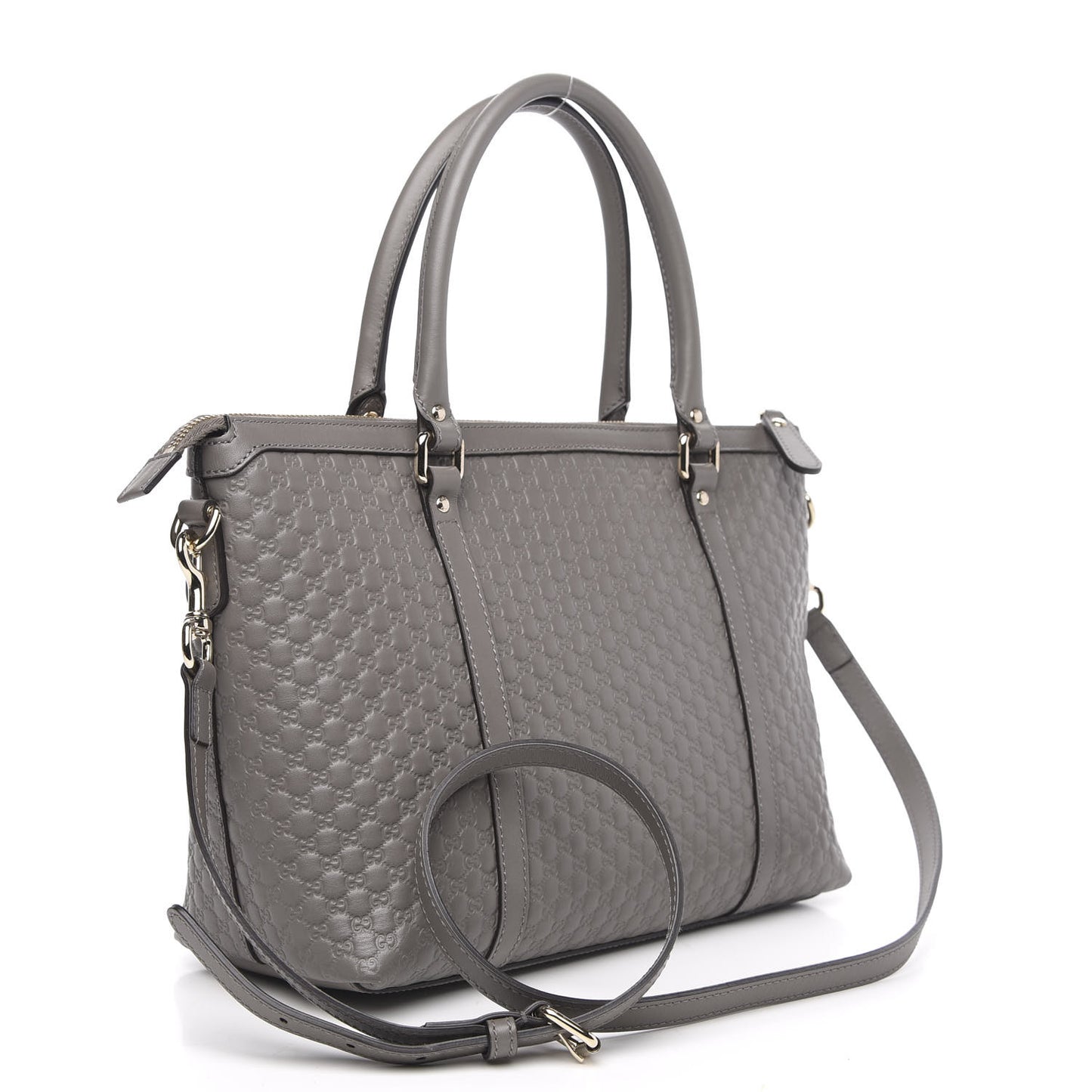 Soft Microguccissima Small Zippered Satchel Loess
