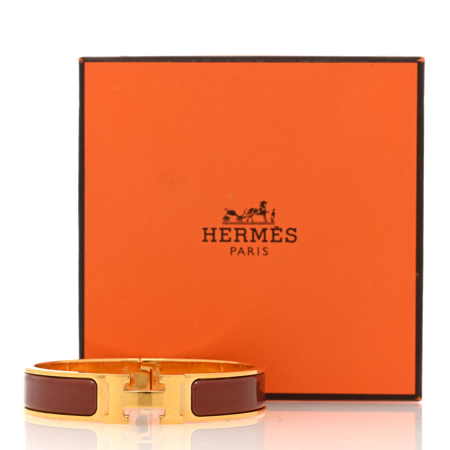 Enamel Narrow Clic Clac H Bracelet PM Rouge Baroque