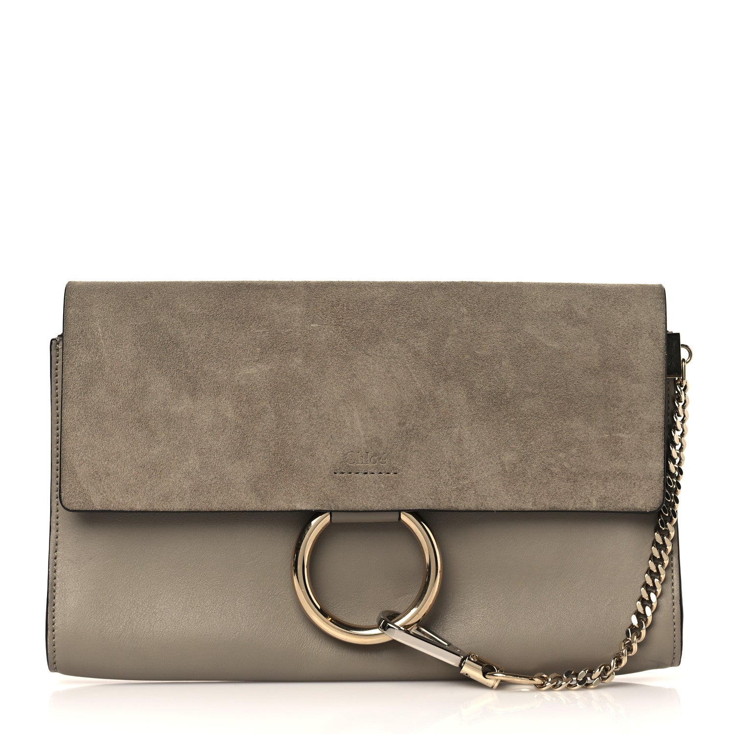 Chloe Suede Calfskin Faye Clutch Motty Grey 1 of 7