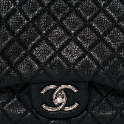 Chanel Calfskin Quilted XXL Travel Flap Bag Black 8 of 17