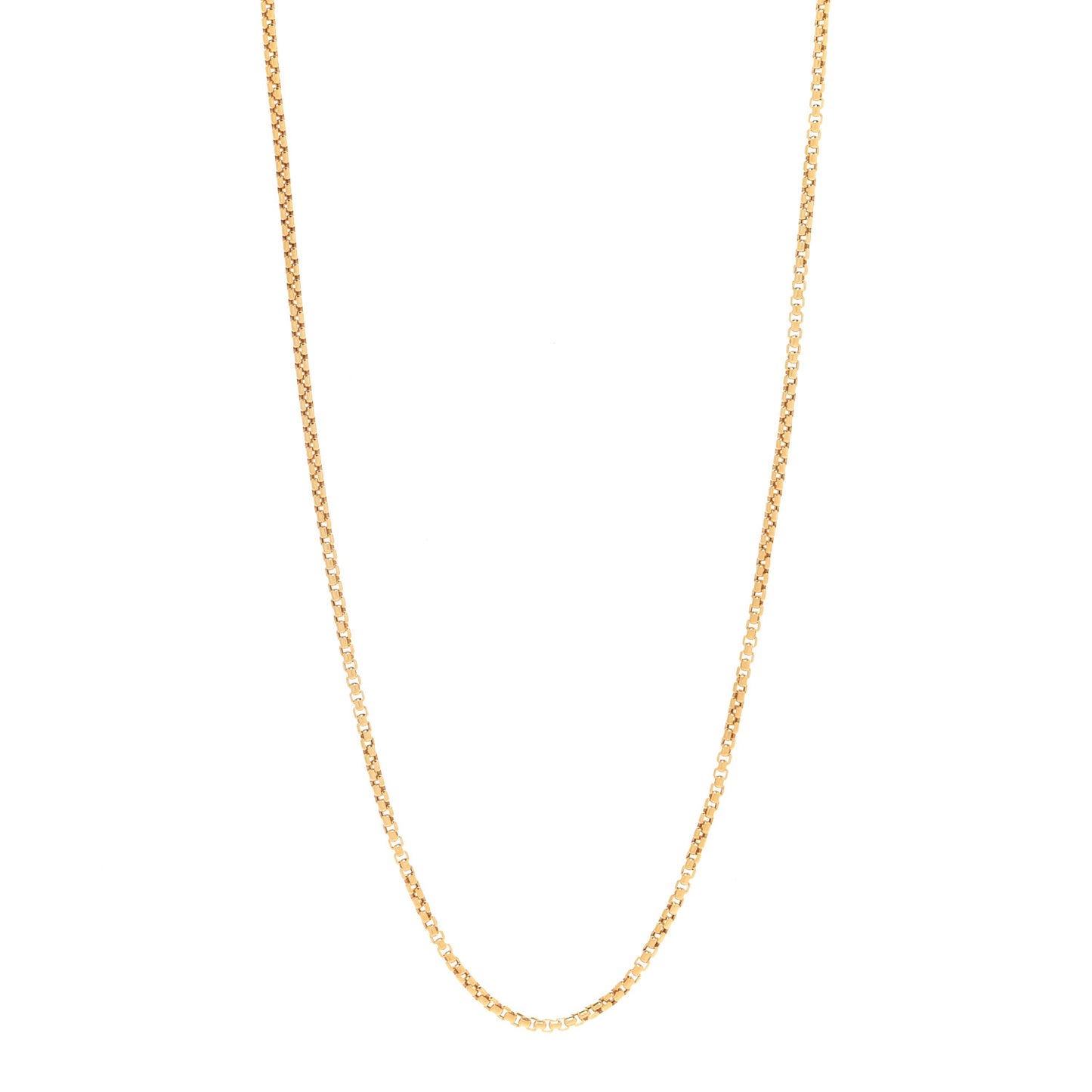 18K Yellow Gold 2.5mm Box Chain Necklace 22"