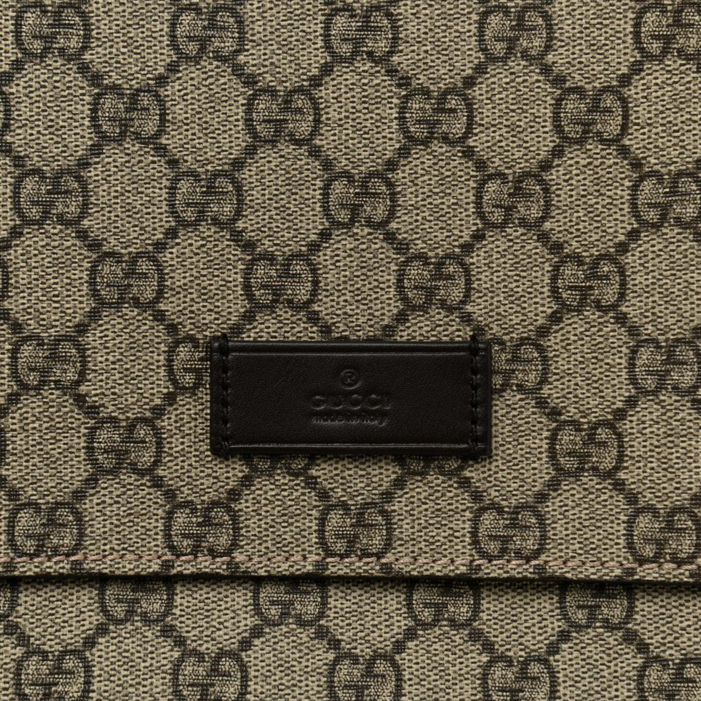 GG Plus Monogram Messenger Diaper Bag Dark Brown