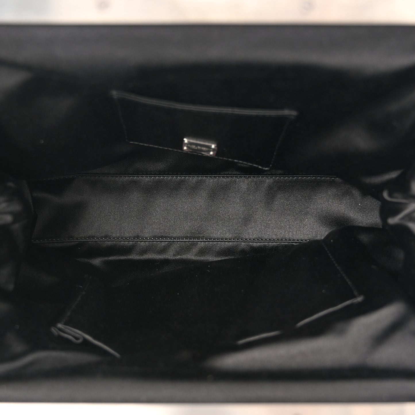 Satin Sequin Crystal Embellished Vanda Circles Chain Clutch Black