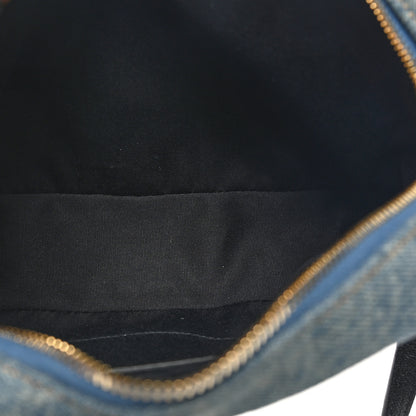 Saint Laurent Denim Matelasse Quilted Summer Embroidered Classic Monogram Camera Bag Blue 5 of 10