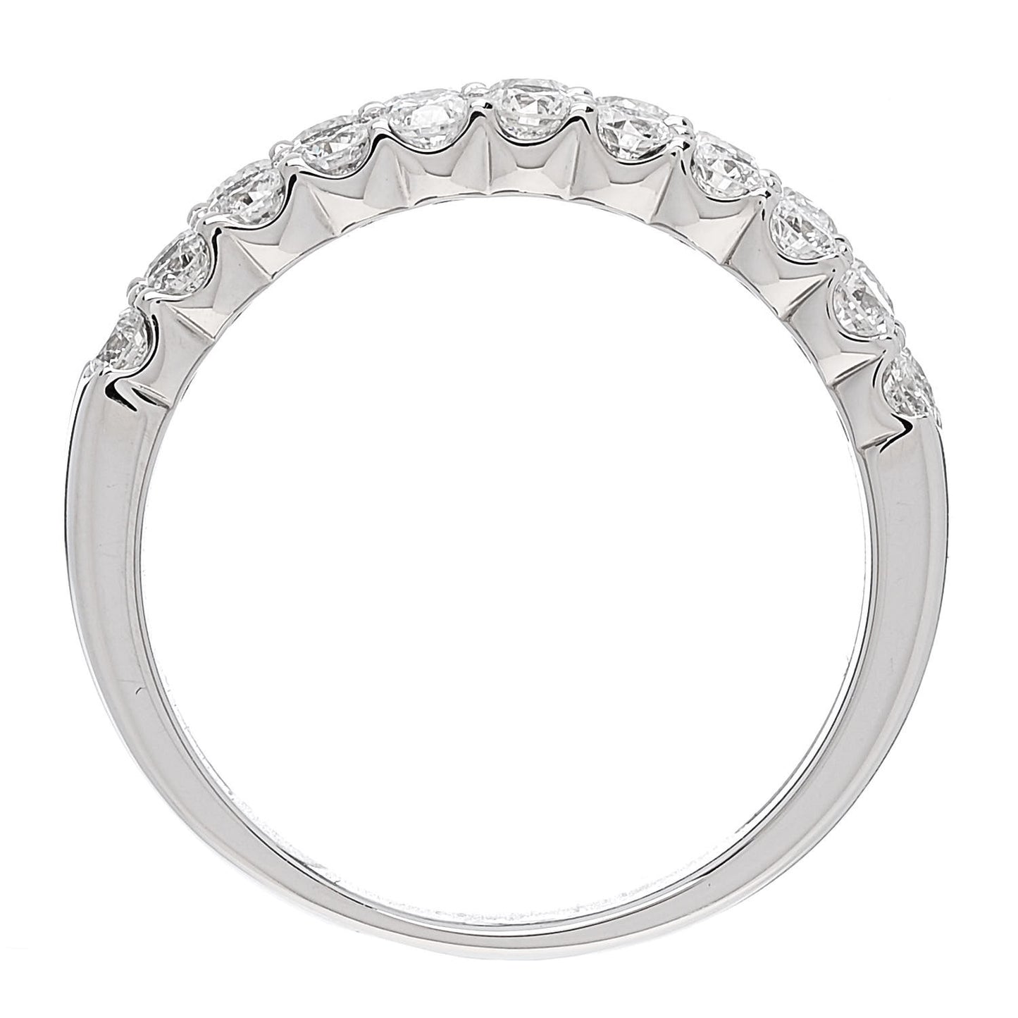 Platinum Diamond 1.00ct Double Half Eternity Band Ring  52 6