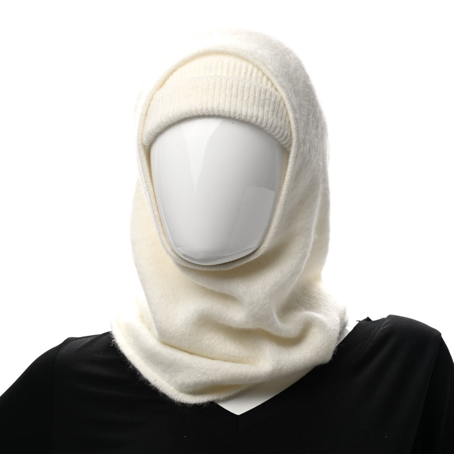Hermes Silk Cashmere Diva Beanie And Cowl Set Ecru 4 of 8
