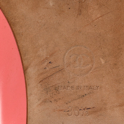 Chanel Goatskin Cap Toe CC Ballerina Flats 36.5 Pink 7 of 9
