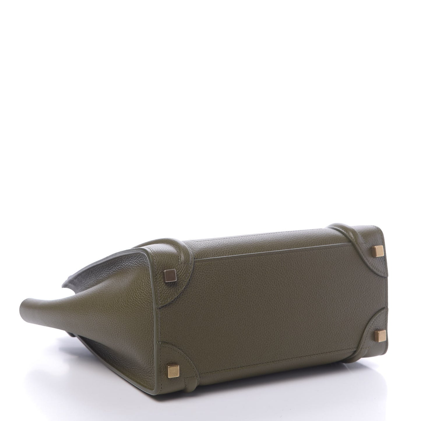 Drummed Calfskin Micro Luggage Dark Olive