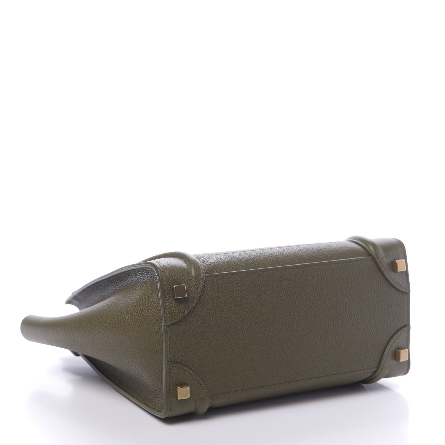 Celine Drummed Calfskin Micro Luggage Dark Olive 4 of 11