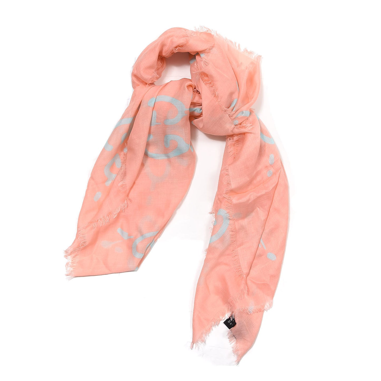Modal Silk GG Writers Fringe Shawl Old Rose Sky Blue