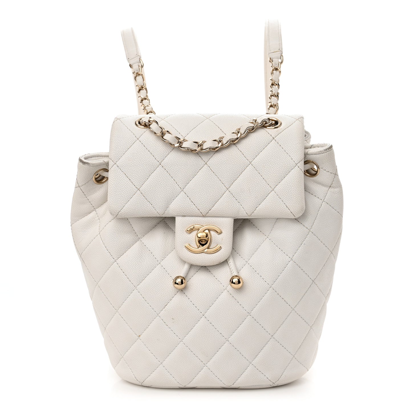 Caviar Quilted Mini Urban Spirit Backpack White