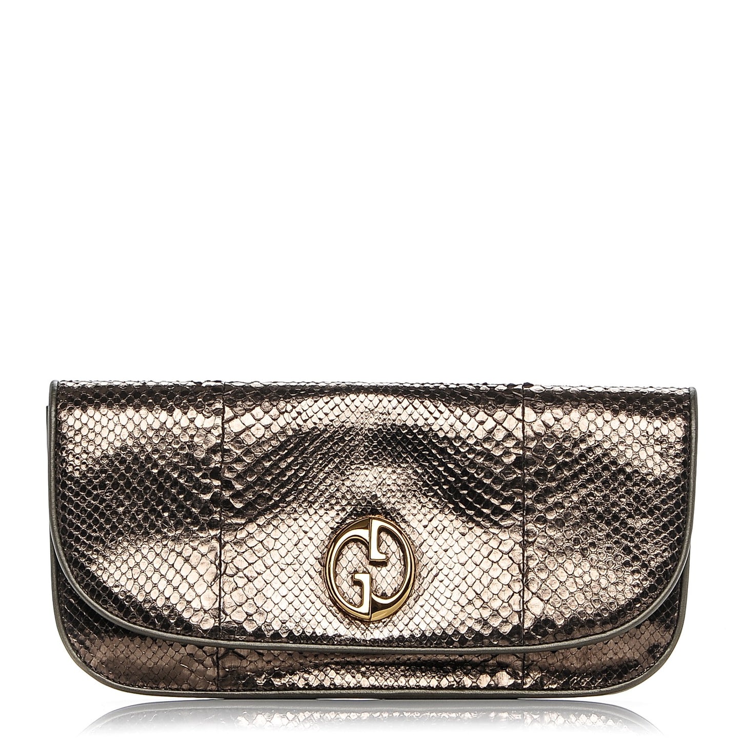 Metallic Python 1973 Clutch Gold