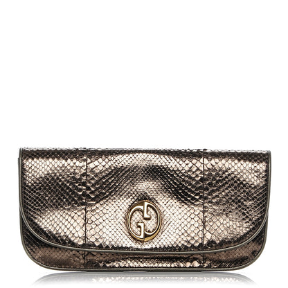 Gucci Metallic Python 1973 Clutch Gold 1 of 6