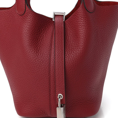 Hermes Taurillon Clemence Picotin Lock 18 PM Rouge Grenat 10 of 11