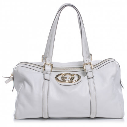 Gucci Leather Britt Large Boston White 1 of 7