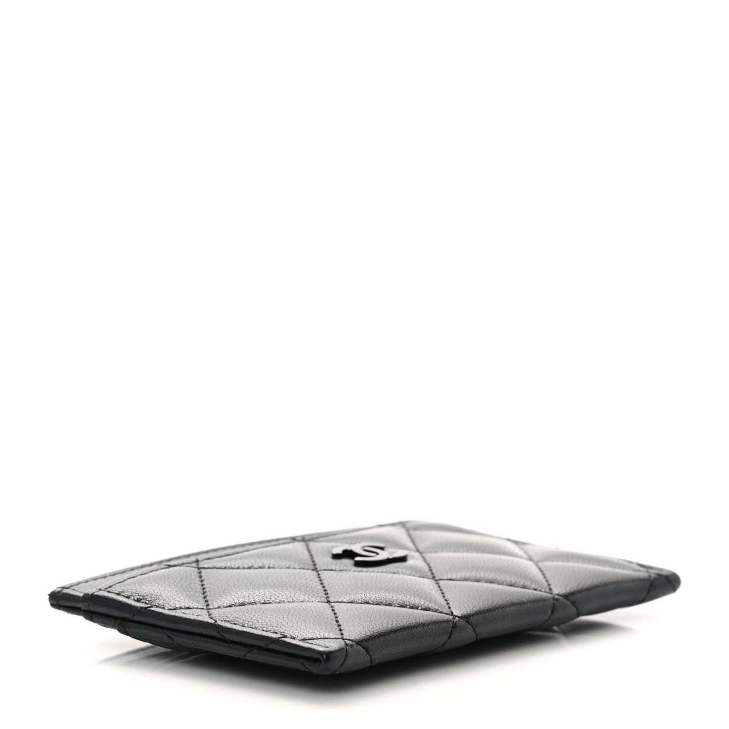 Lambskin Quilted Card Holder So Black