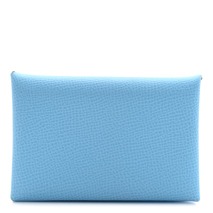 Hermes Epsom Calvi Card Case Celeste 1 of 7
