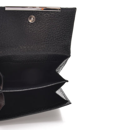 Gucci Monogram Textured Calfskin Metal Bar French Flap Wallet Black 5 of 8