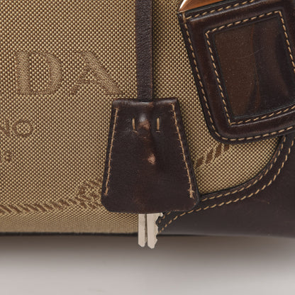 Prada Jacquard Logo Bauletto Corda Bruciato 8 of 12