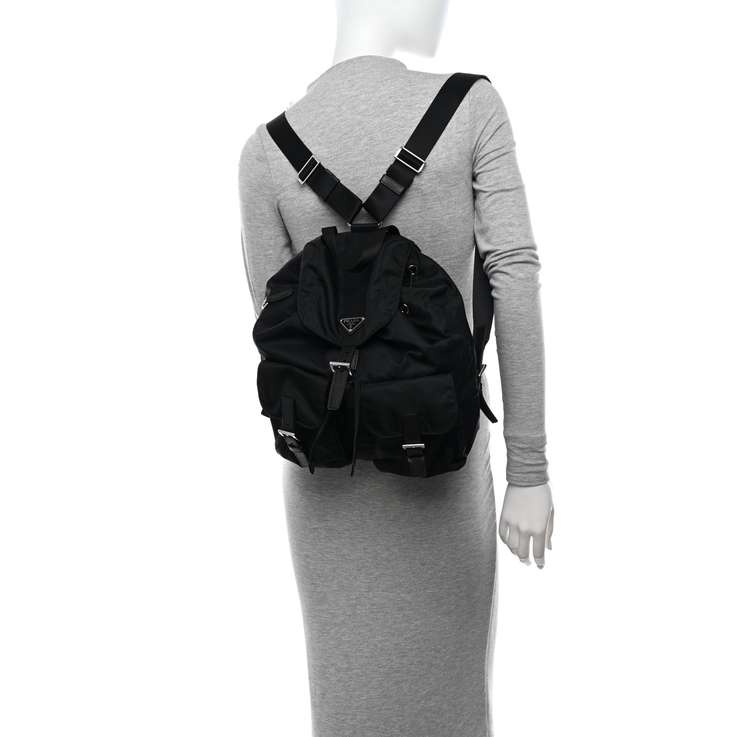 Prada Re-Nylon Saffiano Medium Backpack Black 3 of 11