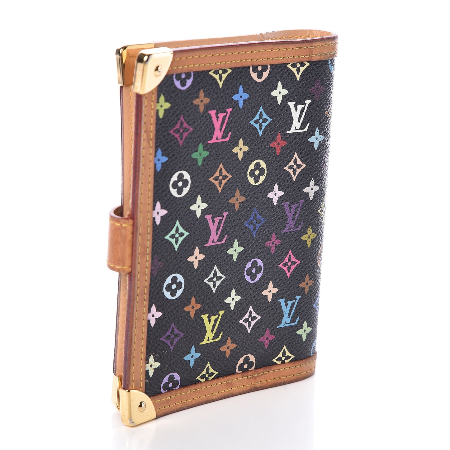 Monogram Multicolor Small Ring Agenda Cover Black