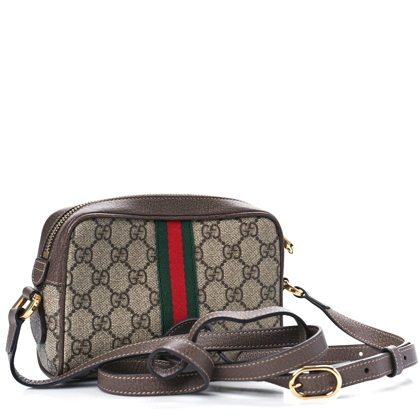 GG Supreme Monogram Web Mini Ophidia Shoulder Bag Brown