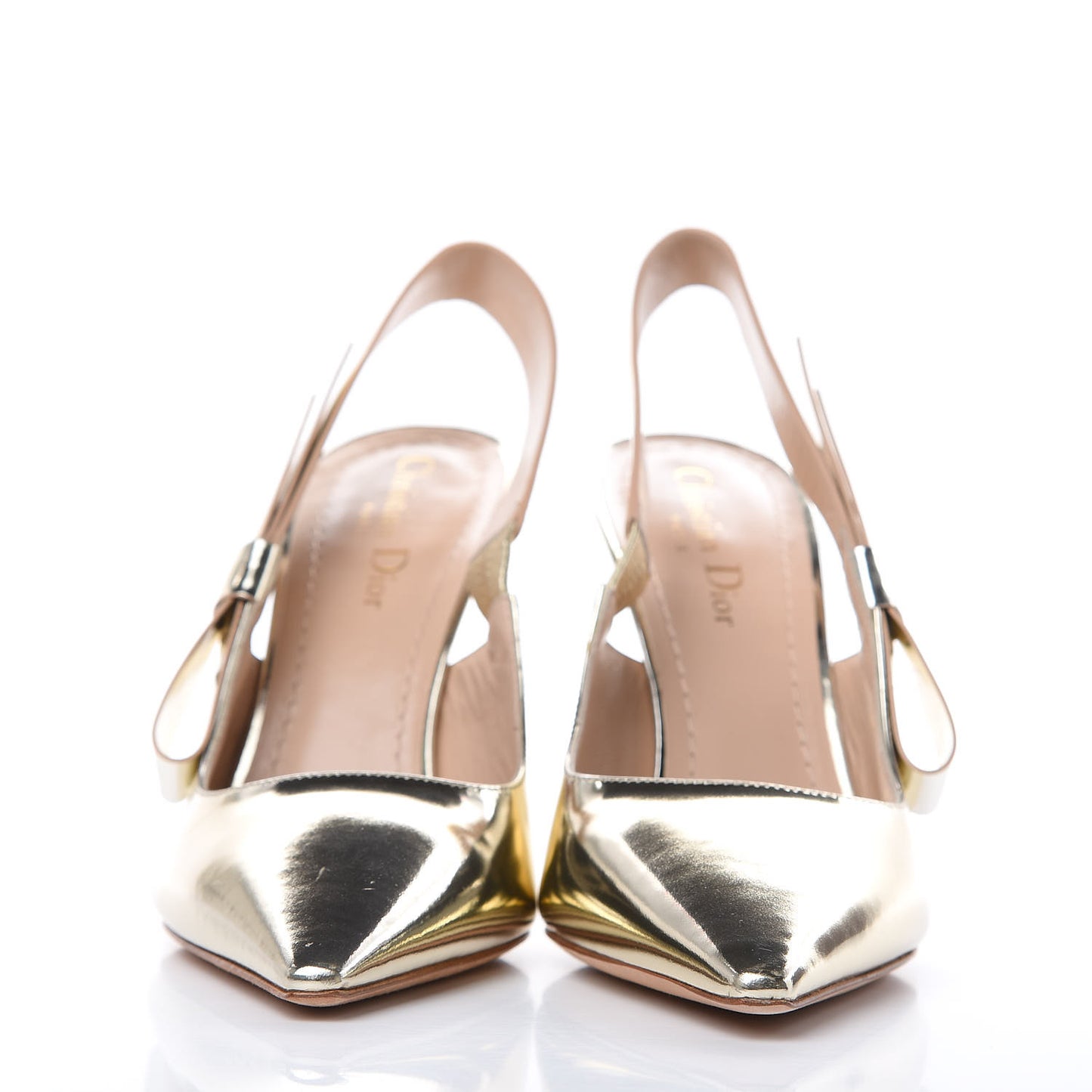 Metallic Calfskin Sweet D Sling-Back Pumps 39 Stardust Gold