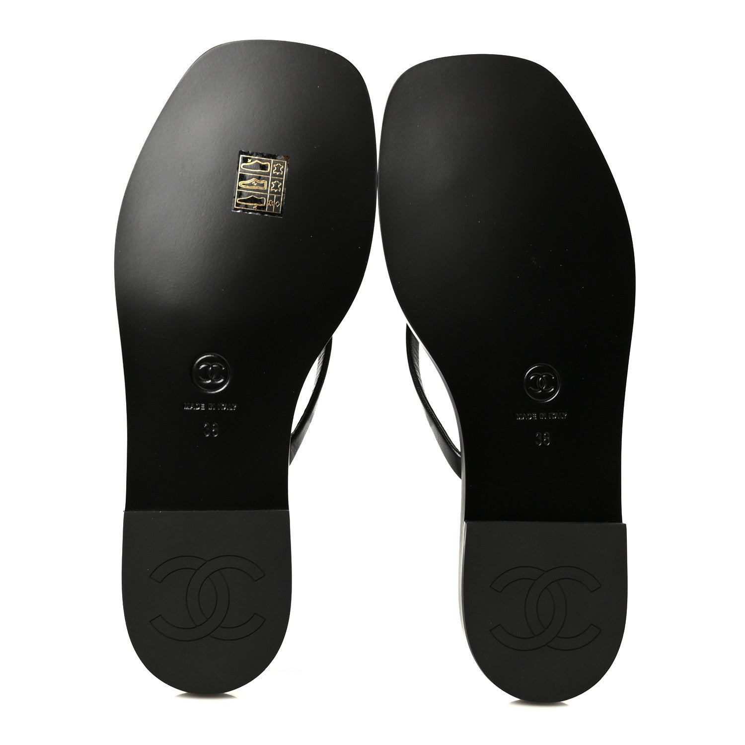 Chanel Lambskin CC Times Square Thong Sandals 38 Black 6 of 11