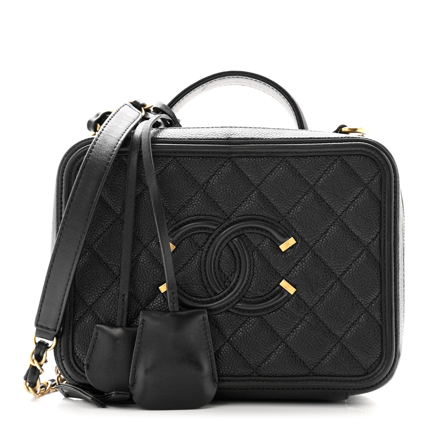 Chanel Caviar Quilted Medium CC Filigree Vanity Case Black 1 of 13
