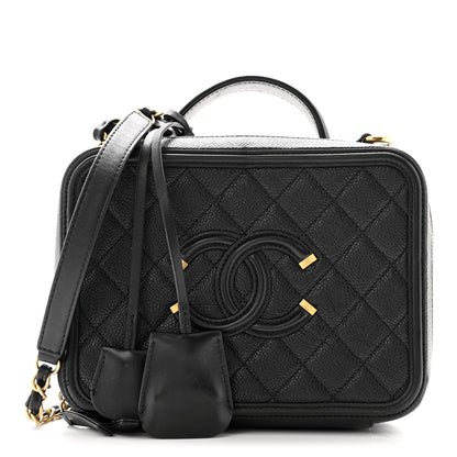 Chanel Caviar Quilted Medium CC Filigree Vanity Case Black 1 of 13