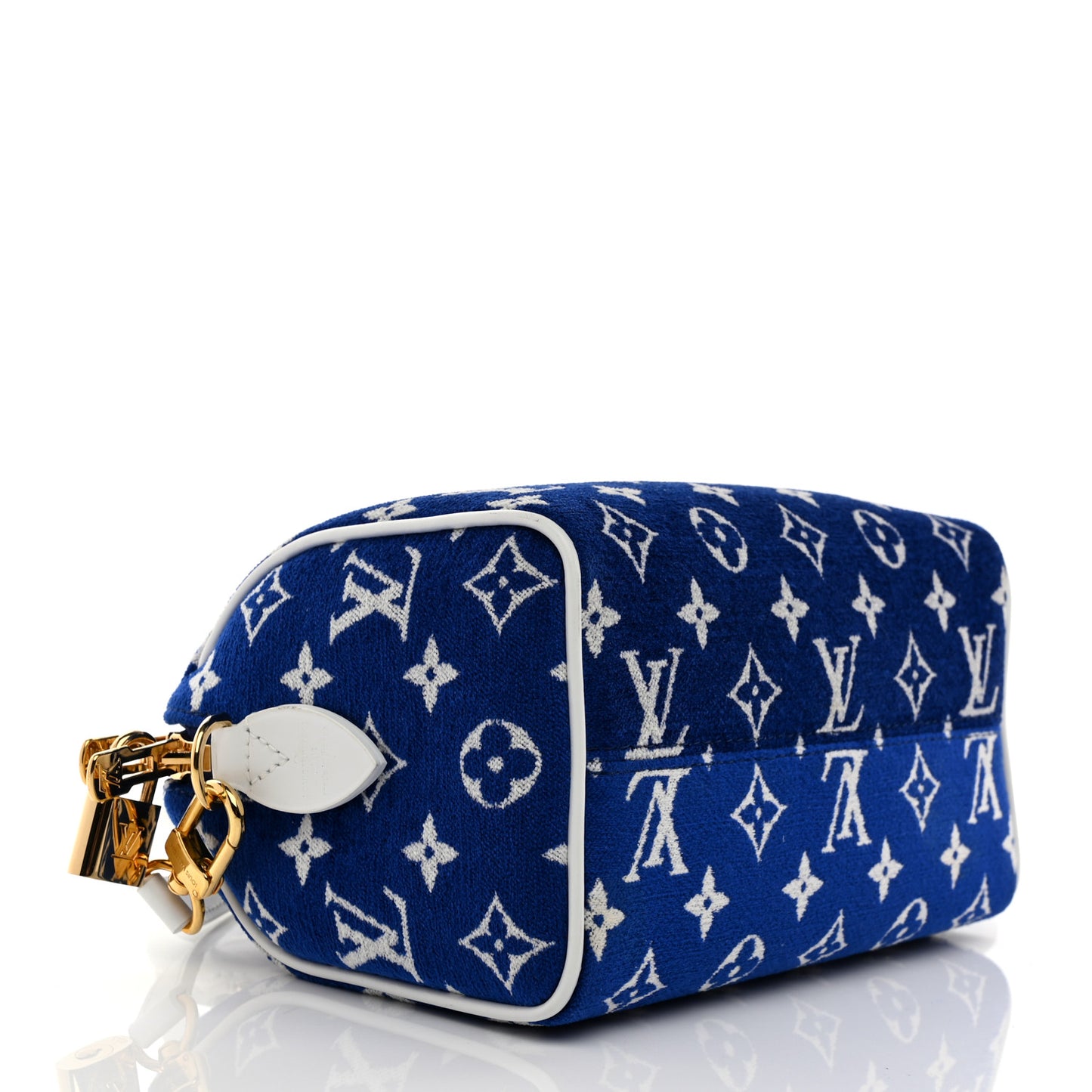 Jacquard Velvet Monogram LV Match Speedy Bandouliere 20 Blue