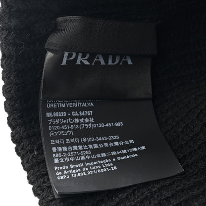 Prada Wool Cashmere Beanie Hat L Black 8 of 8