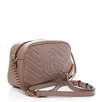 Gucci Calfskin Matelasse Small GG Marmont Chain Shoulder Bag Porcelain Rose 2 of 10