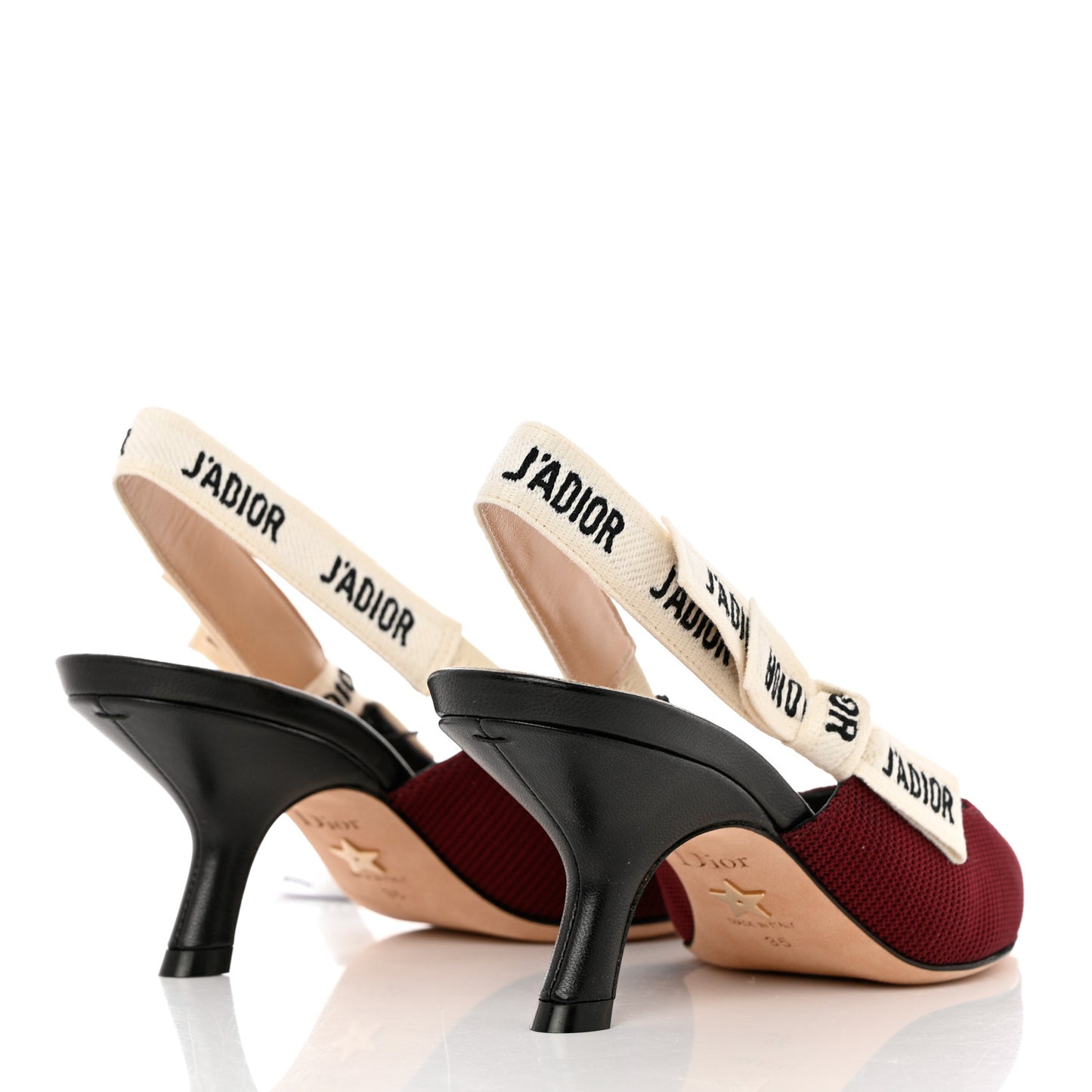 Technical Canvas Ribbon J Adior Slingback 65mm Pumps 35 Rouge Black