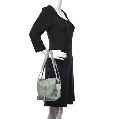 Chanel Caviar Square Stitched Bowler Light Green 2 of 13