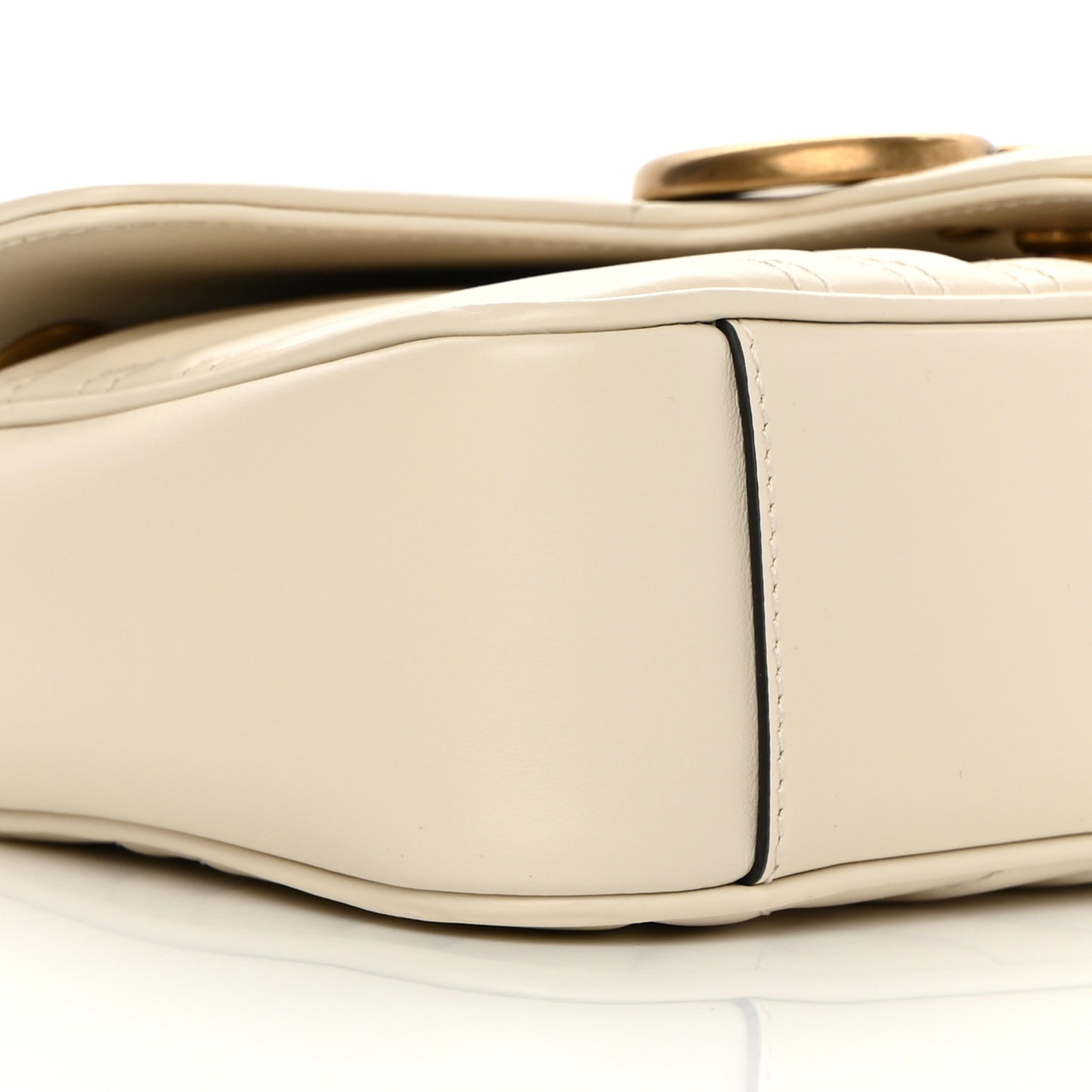 Calfskin Matelasse Mini GG Marmont Shoulder Bag White