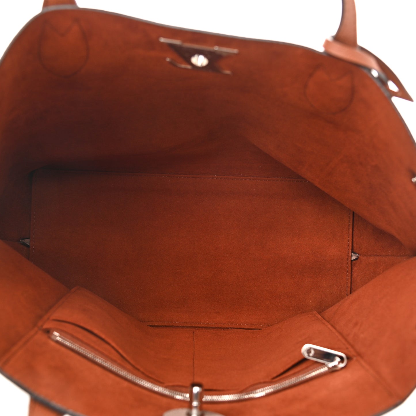 Calfskin Lockme Go Tote Vison