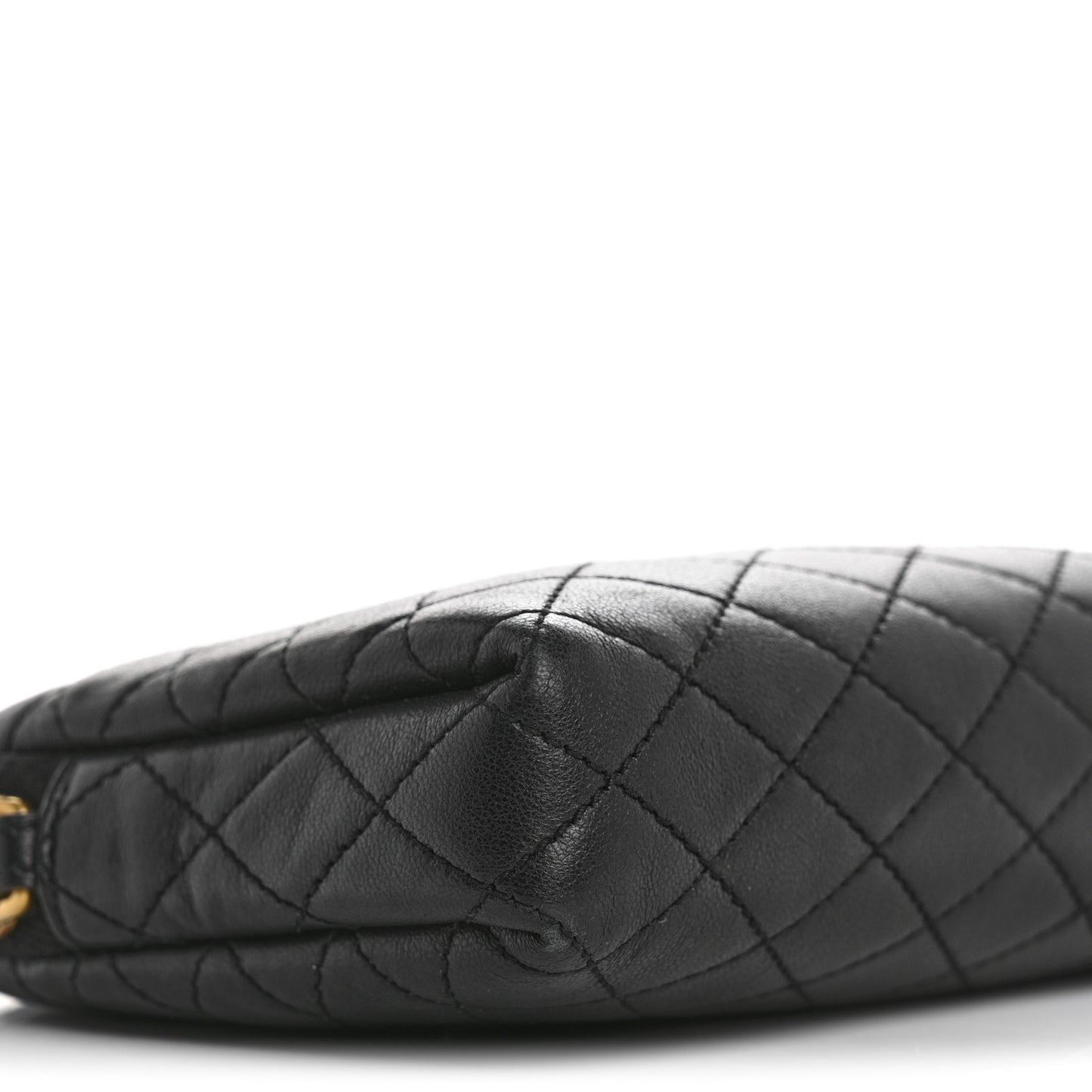 Lambskin Quilted Gaby Zipped Pouch Black