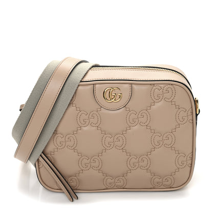 Gucci Calfskin GG Matelasse Small Shoulder Bag Pink Sand Natural 1 of 10