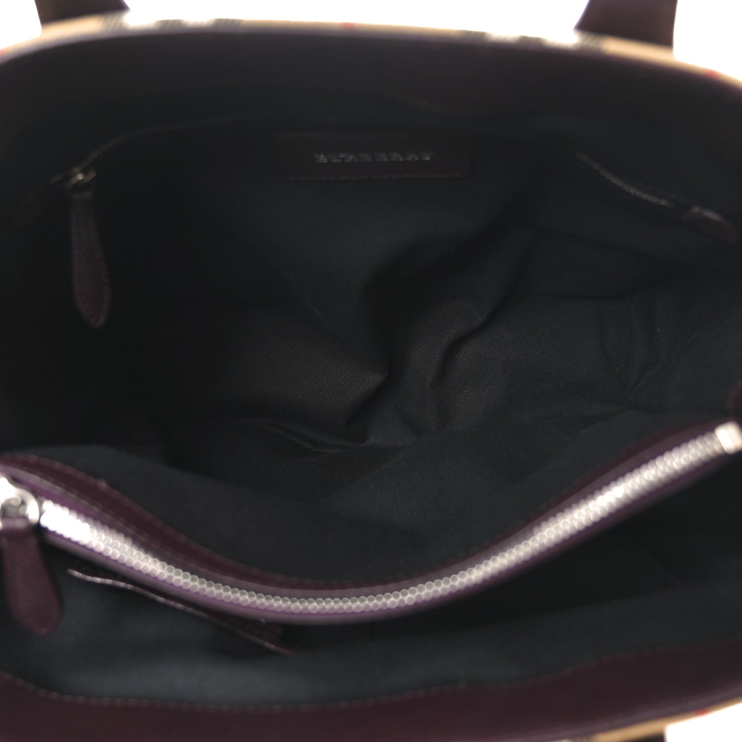 Burberry Goatskin Vintage Check Medium Banner Tote Deep Claret 5 of 10