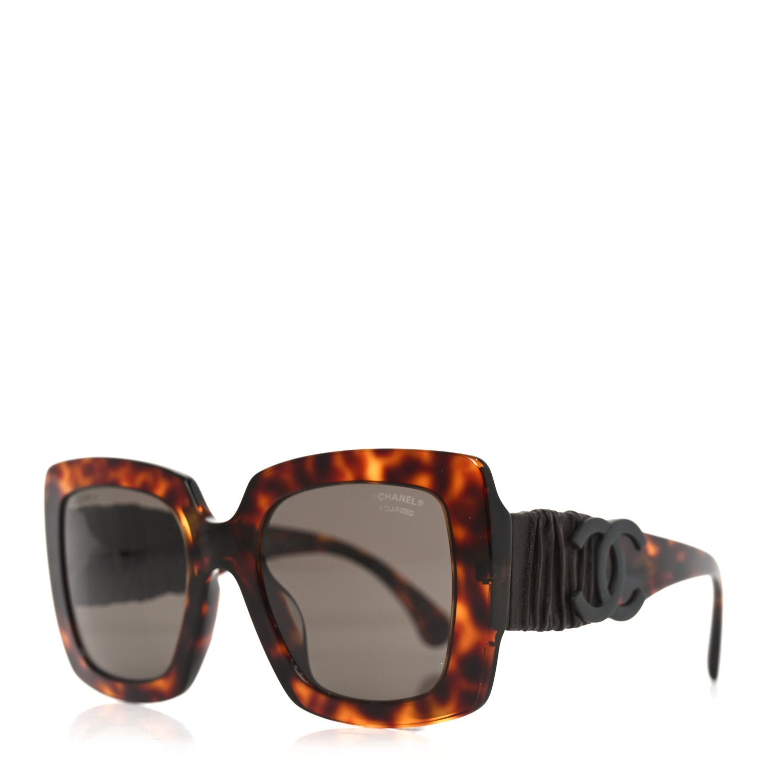Chanel Acetate Calfskin Polarized Square Sunglasses 5474-Q-A