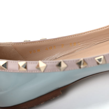 Valentino Garavani Patent Rockstud Ballerina Flats 38.5 Nube Poudre 10 of 11