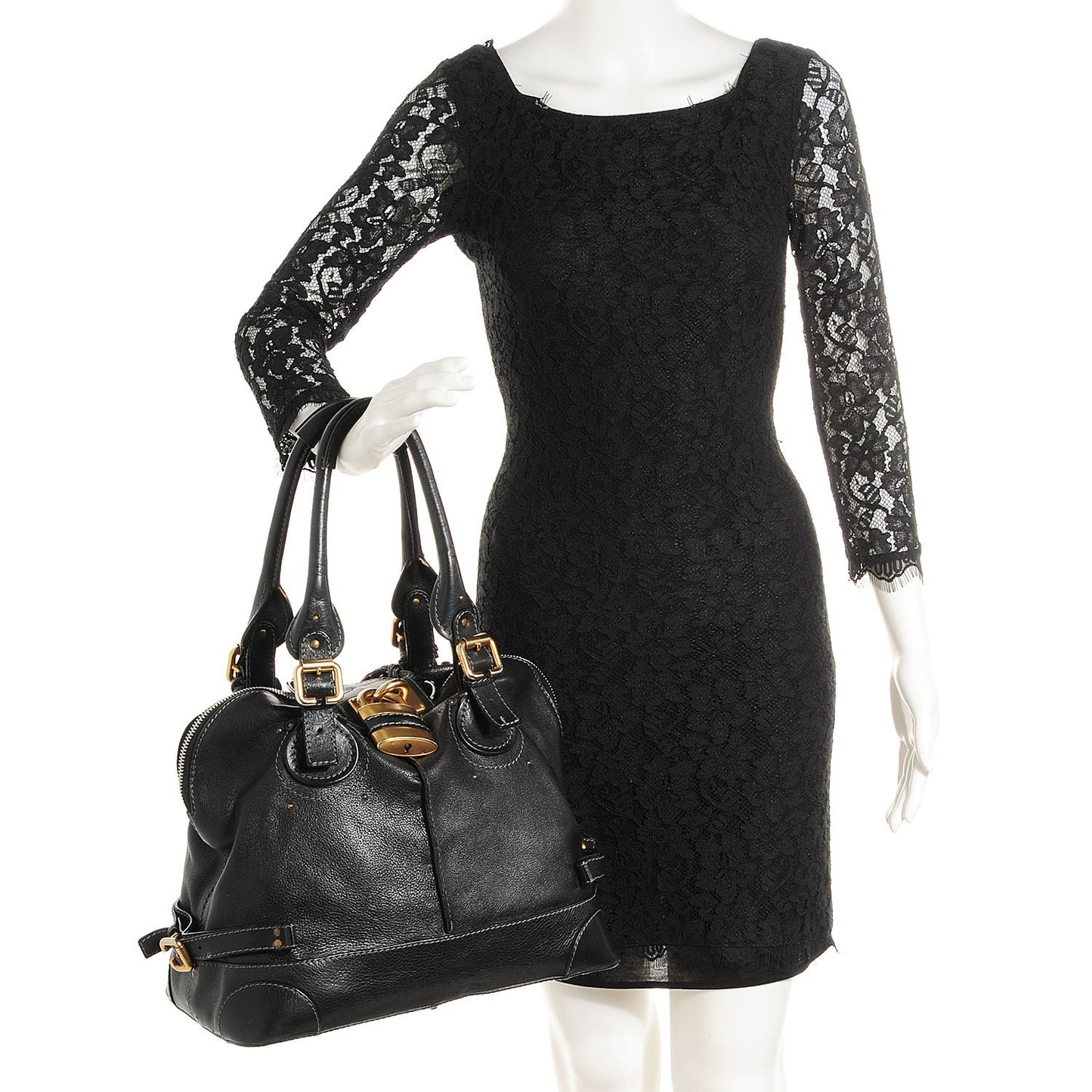 Leather Paddington Tote Black