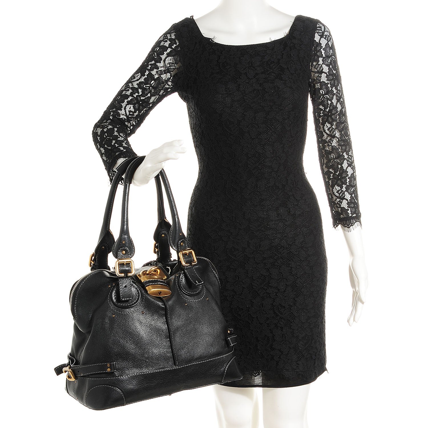 Chloe Leather Paddington Tote Black 2 of 10