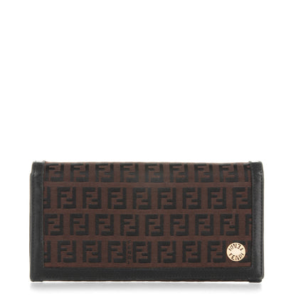 Fendi Zucchino Cuoio Continental Wallet Black Moro 1 of 8