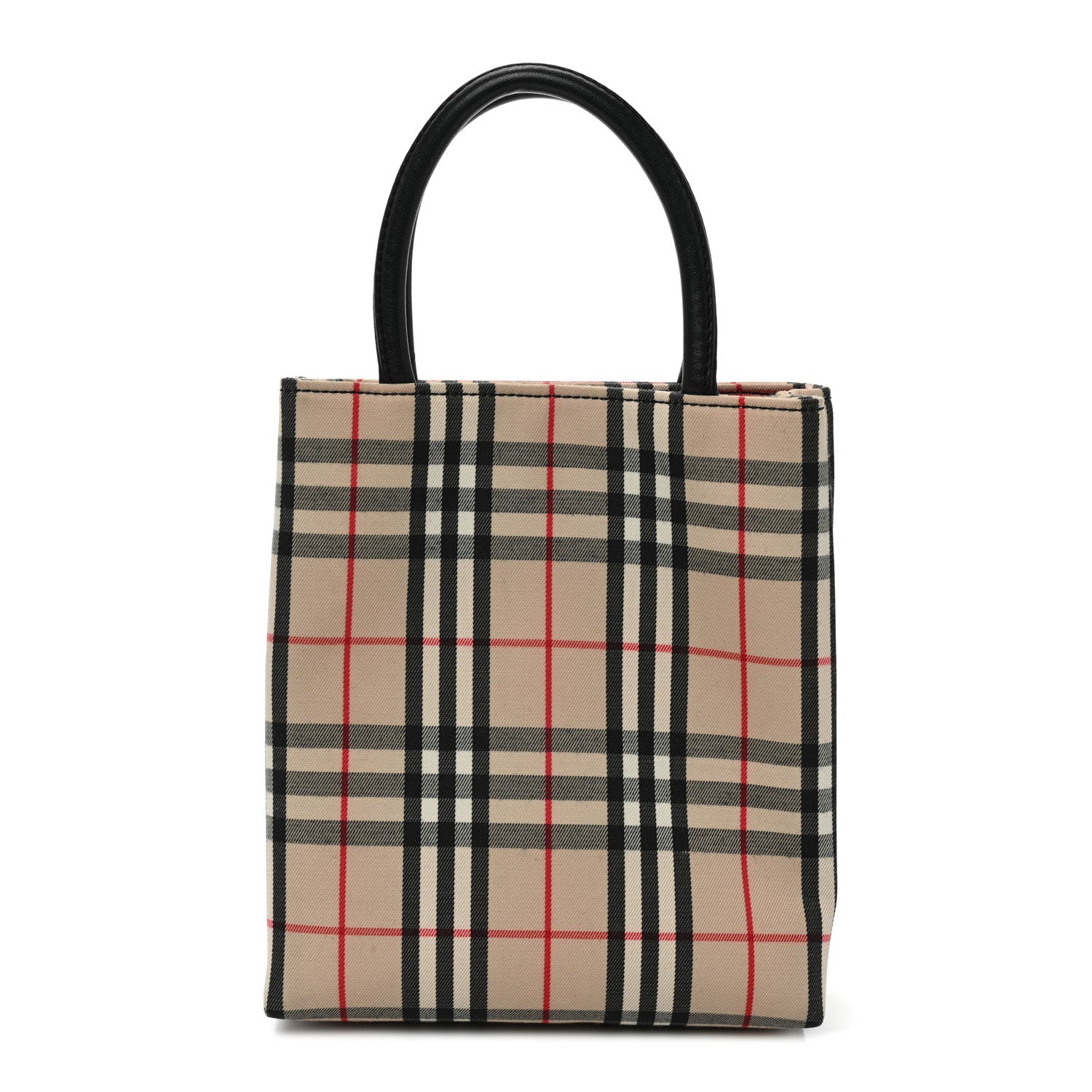 Burberry Canvas Check Small Tote Black 1 of 8